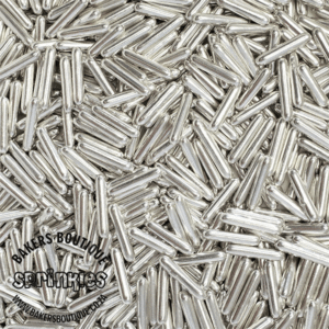 Sprinkle Metallic Silver Rods 100g Bottle