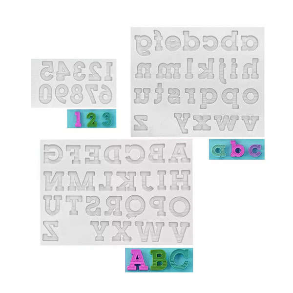 Silicone Gradient Fill Alphabet Mould Set