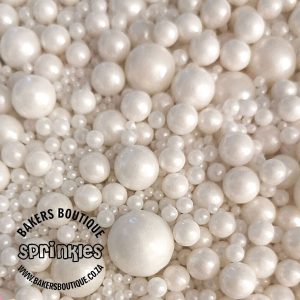 Sprinkles Mixed Pearls White 100g Bottle