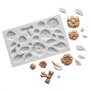 Silicone Flowers Leaves & Bow Mould