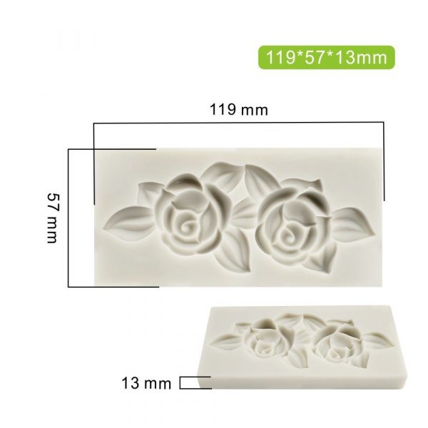 Silicone Budding Roses & Leaves Mould