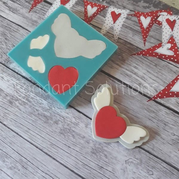 Fondant Solutions Heart & Wings Assemble It Mould