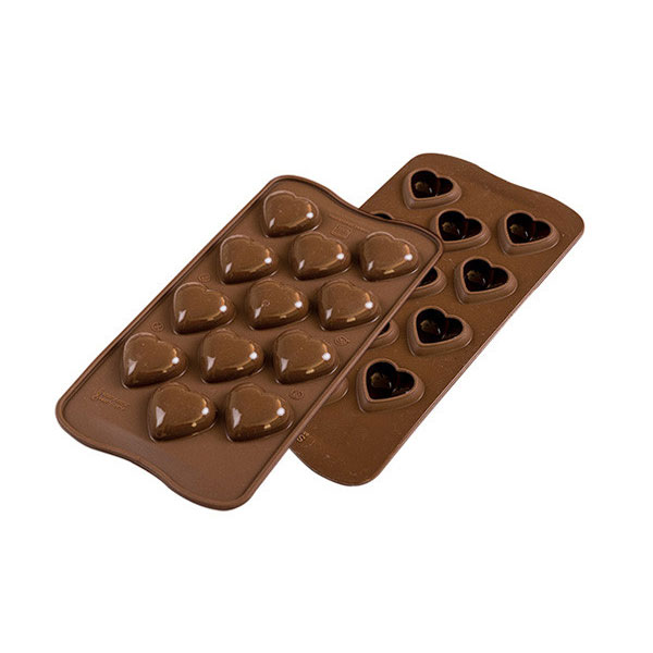 Silicone Chocolate Mini Flat Hearts Mould
