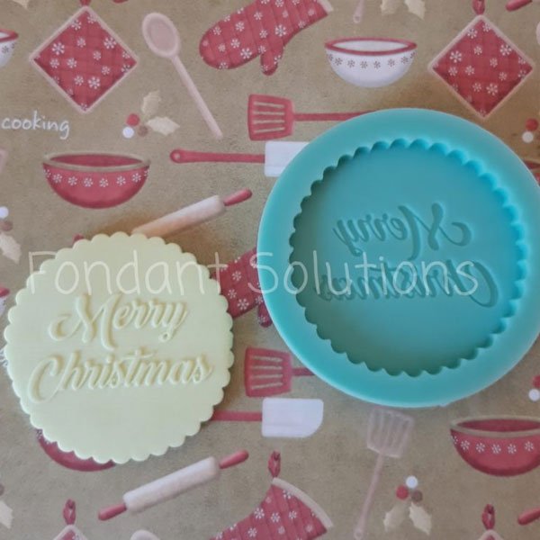 Fondant Solutions Merry Christmas Disk Mould