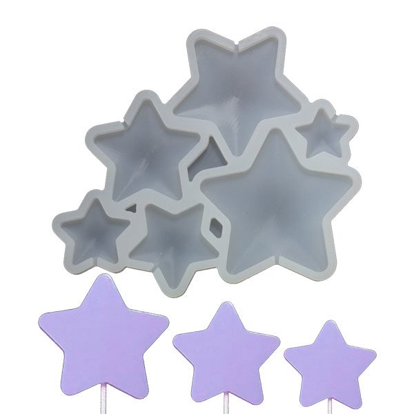 Silicone Six Stars Lollipop Mould