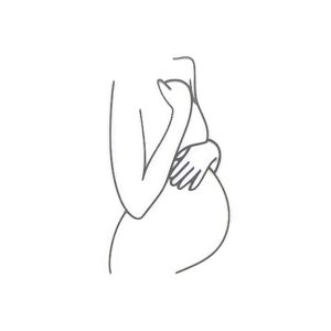 Line Art Pregnant Belly