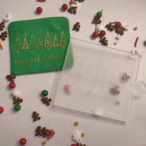 Fondant Debosser Merry Christmas Trees