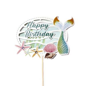 Cake Topper Happy Birthday Mermaid