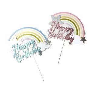 Cake Topper Happy Birthday Rainbow
