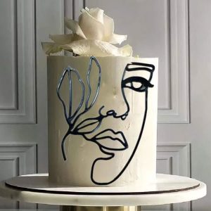 Alternative view of Cake Topper Line Art Fleur Lady