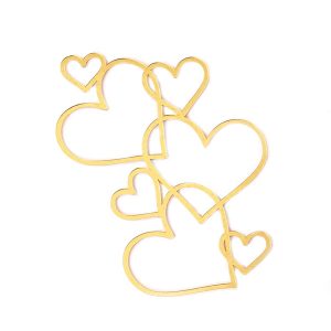 Alternative view of Cake Topper Line Art Stacked Hearts