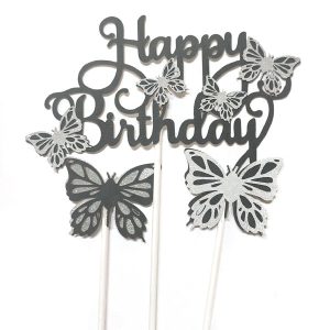 Cake Topper Happy Birthday Butterflies