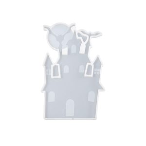 Silicone Haunted House Moon & Bat Lollipop Mould