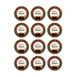 Happy Diwali Sticker Sheet of 24