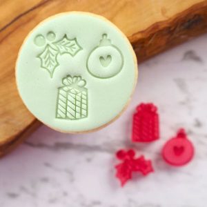 Sweet Stamp Embosser Elements - Holly, Bauble, Gift