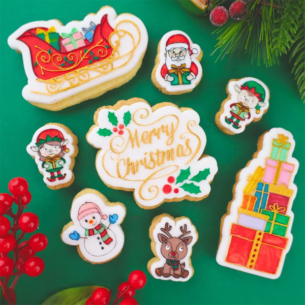 Sweet Stamp Outboss Stamp & Cut - Merry Christmas Holly Leaves - Image 2