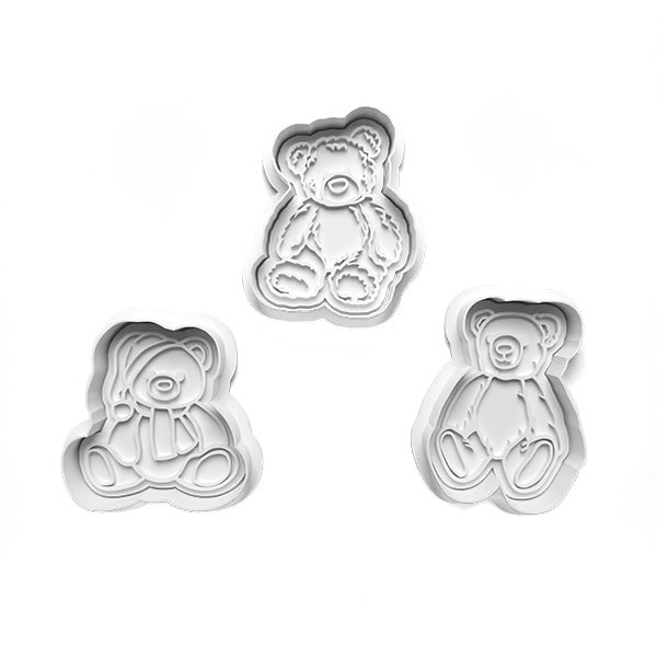 Cute Teddy Trio Cookie Cutter Set