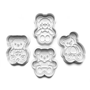 Cute Teddy Quads Cookie Cutter Set