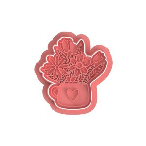 Flowers In Heart Mug Cut & Press