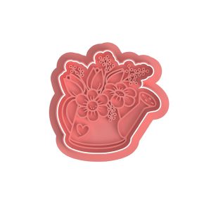 Flowers In Watering Can Cut & Press