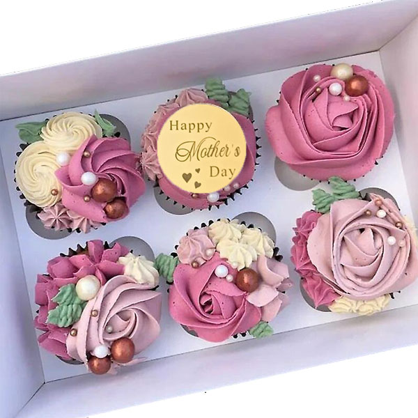 Gyufise 24Pcs Happy Mothers Day Cupcake Toppers Gold...