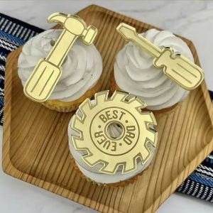 Acrylic Cupcake Charm Set Best Dad Toolset