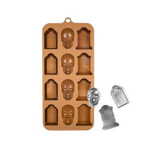 Silicone Chocolate Skulls & Gravestones Mould