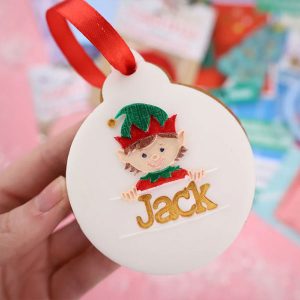 Sweet Stamp Outboss Elf Boy Name Card