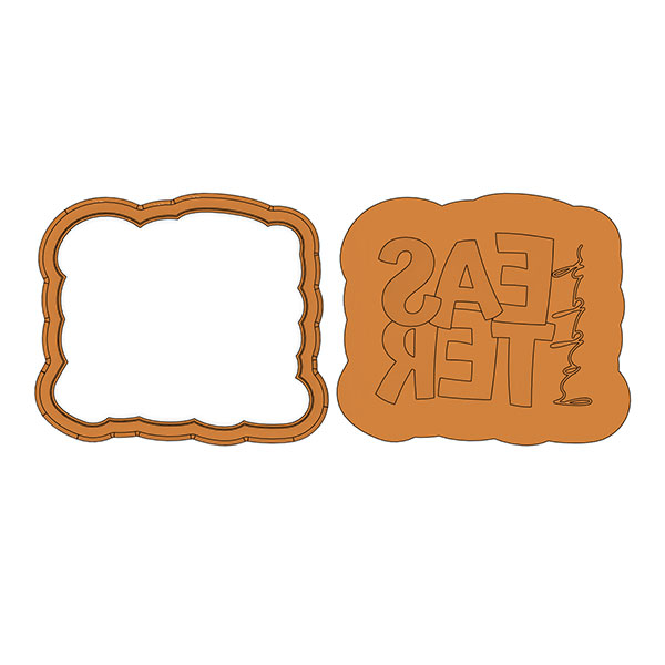 Vertical Happy Easter Deboss Cookie Cutter