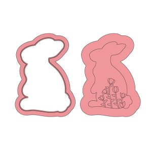 Floral Bunny Deboss Cookie Cutter
