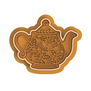 Floral Tea Pot Cut & Press