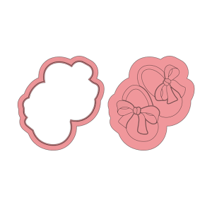 Baby Shoes with Bow Deboss Cookie Cutter