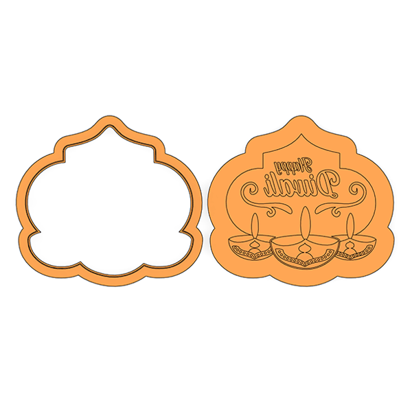 Lanterns Happy Diwali Deboss Cookie Cutter