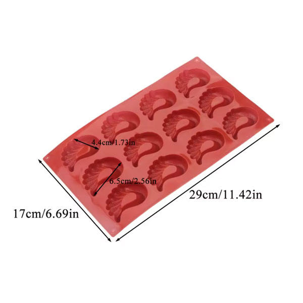 Silicone Peacock Feather Dessert Mould - Image 2