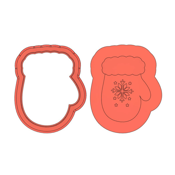 Snowflake Glove Deboss Cookie Cutter