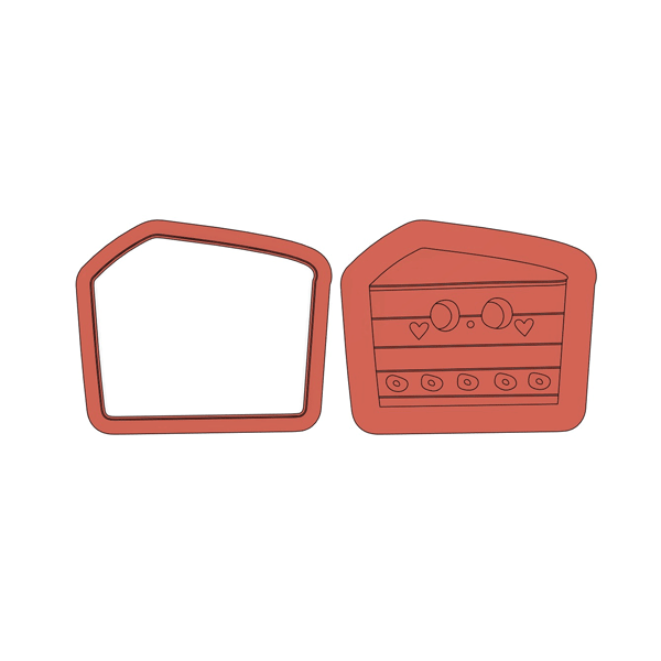 Cherry Layer Cake Deboss Cookie Cutter