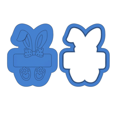 Bunny Boy Name Board Deboss Cookie Cutter