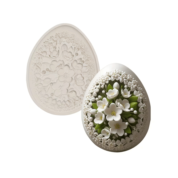 Silicone Floral Flat Egg Mould