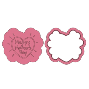 Happy Mothers Day Heart Plaque Deboss Cookie Cutter
