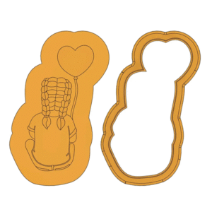 Little Braided Girl With Balloon Deboss Cookie Cutter
