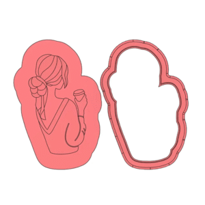 Mum With Mug Deboss Cookie Cutter