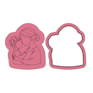 Mother & Son Cuddle Deboss Cookie Cutter