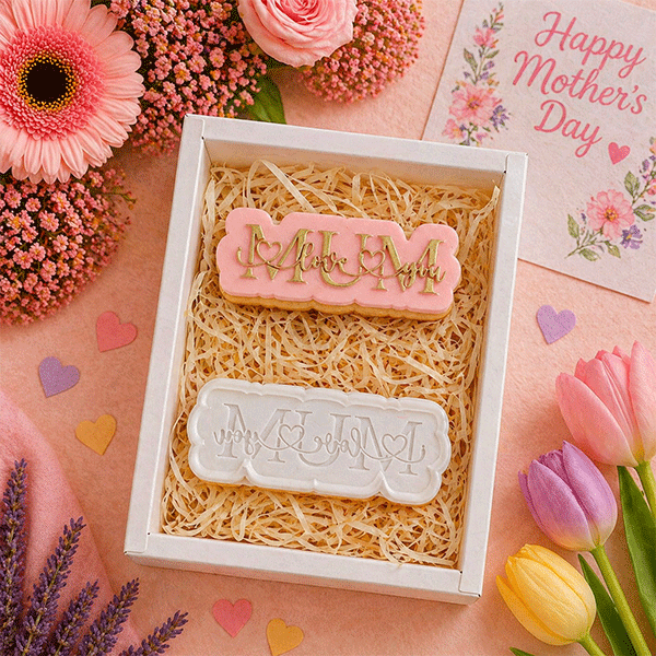 Mum I Love You Plaque Deboss Cookie Cutter - Image 3