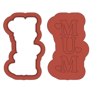 Mum Stacked Hearts Deboss Cookie Cutter