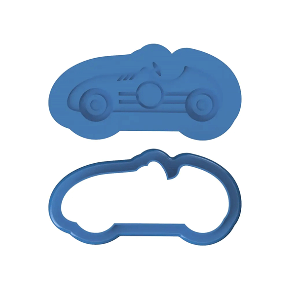 Retro Race Car Deboss Cookie Cutter