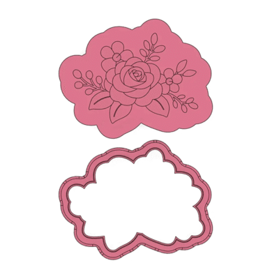 Rose Bouquet Deboss Cookie Cutter