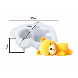 Alternative view of Silicone Fluffy Sleeping Teddy Mould