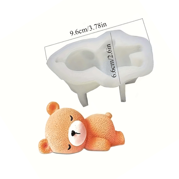 Silicone Fluffy Sleeping Teddy Mould - Image 2