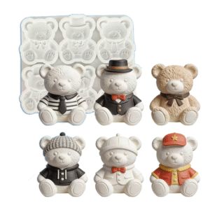 Silicone Mini Bears With Hats Mould