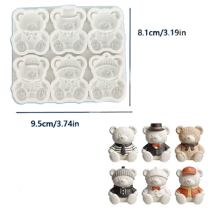 Alternative view of Silicone Mini Bears With Hats Mould